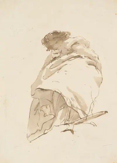 Stående kvinna, vänd åt vänster av Giovanni Battista Tiepolo
