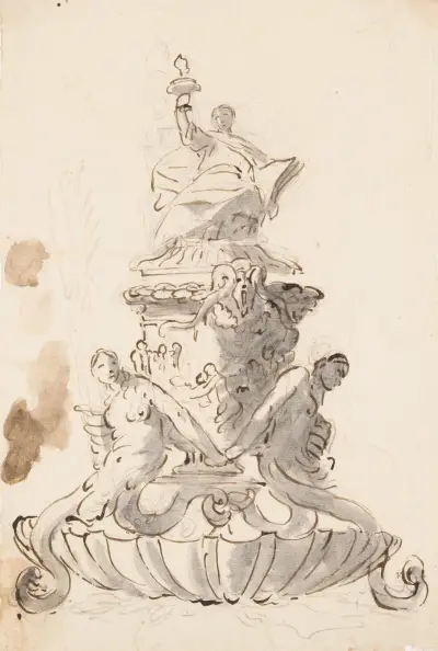 Studie för ett bläckställ av Giovanni Battista Tiepolo
