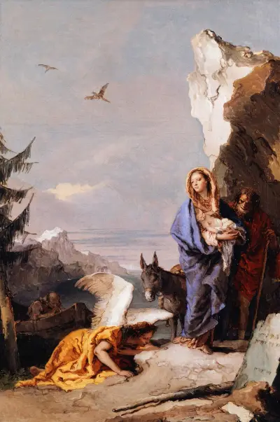 Flykten till Egypten av Giovanni Battista Tiepolo