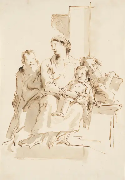 Den heliga familjen med Johannes av Giovanni Battista Tiepolo