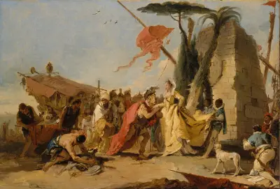 Mötet mellan Antonius och Kleopatra av Giovanni Battista Tiepolo
