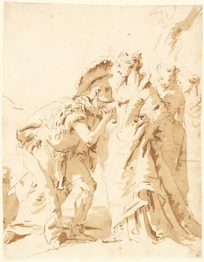 Mötet mellan Antonius och Kleopatra av Giovanni Battista Tiepolo