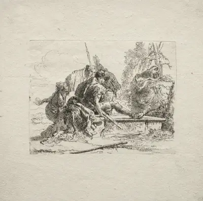 Dva vojáci a dvě ženy, Giovanni Battista Tiepolo