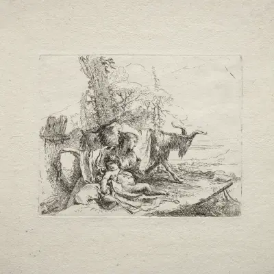 Kvinnan med tamburin av Giovanni Battista Tiepolo