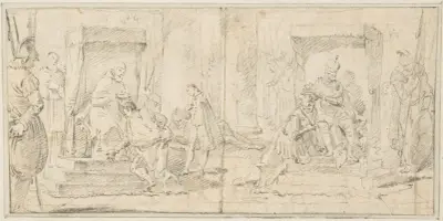 Två scener av kröning av Giovanni Battista Tiepolo