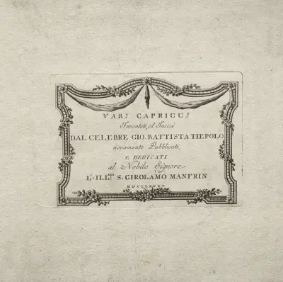 Olika kapriser – titelblad av Giovanni Battista Tiepolo