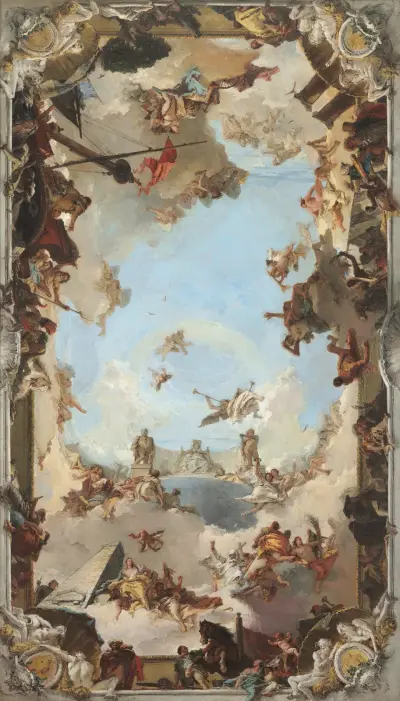 Den spanska monarkins rikedom och förmåner under Karl III av Giovanni Battista Tiepolo