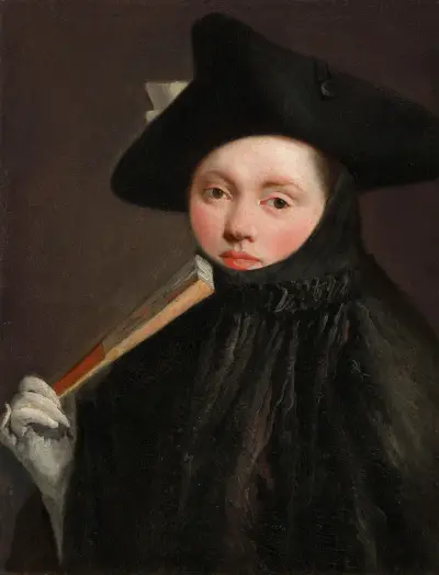 Ung dam i trekantig hatt av Giovanni Battista Tiepolo