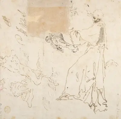 Ungdom i prästskrud och andra studier av Giovanni Battista Tiepolo