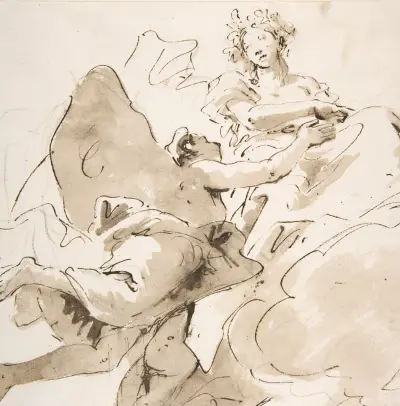 Zephyr och Flora av Giovanni Battista Tiepolo