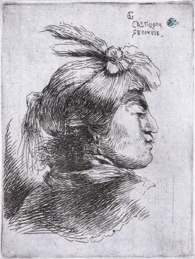 Man in Profile av Giovanni Benedetto Castiglione