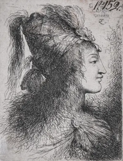 Ung man i profil av Giovanni Benedetto Castiglione