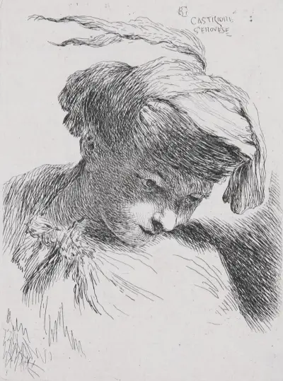 Young Man Looking Down av Giovanni Benedetto Castiglione