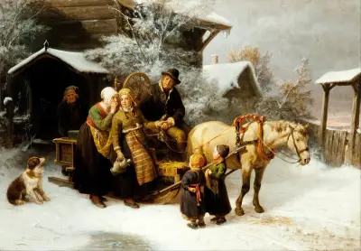 Leaving Home (Dalecarlian Scene) av Bengt Nordenberg