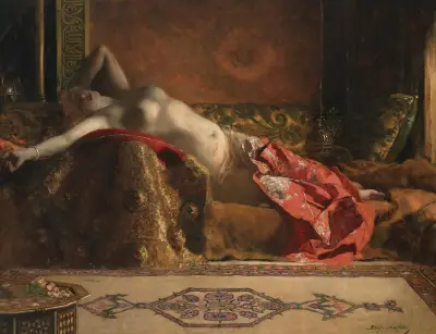 Reclining Odalisque av Jean-Joseph-Benjamin Constant