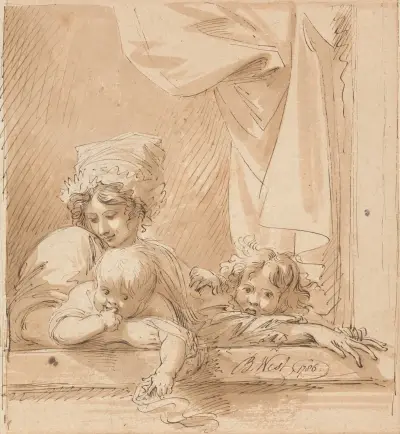 En mor och två barn av Benjamin West