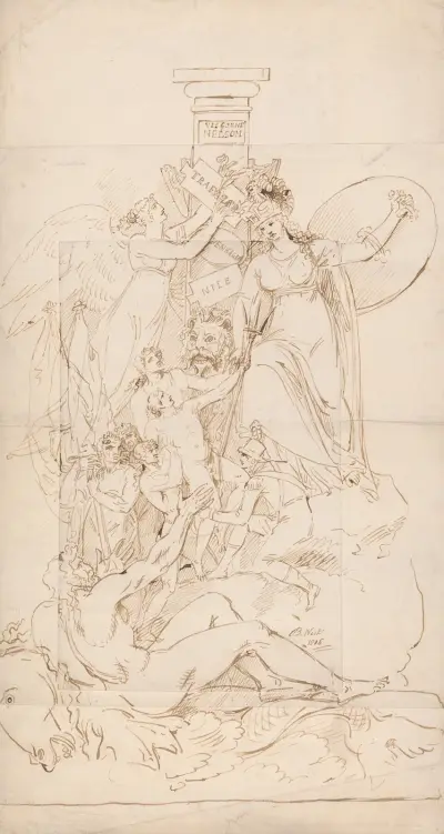 Ein Entwurf für das Denkmal der Apotheose Nelsons von Benjamin West