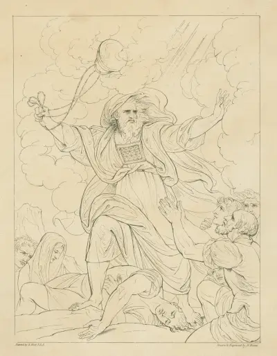 Aaron hemmt die Pest von Benjamin West
