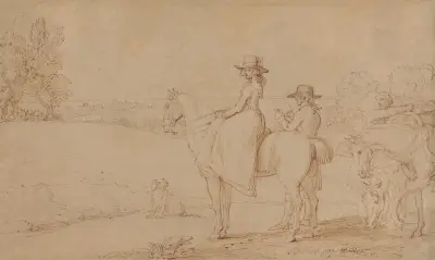 Ein Künstler, der im Windsor Park skizziert von Benjamin West