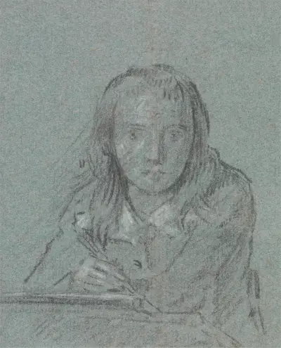 Konstnärens son skriver av Benjamin West