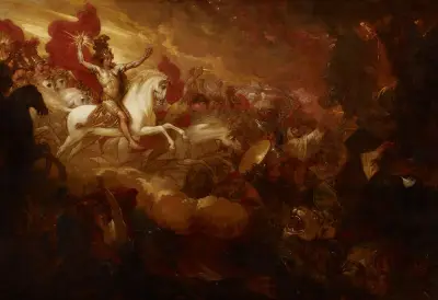 Destruction of the Beast and the False Prophet av Benjamin West