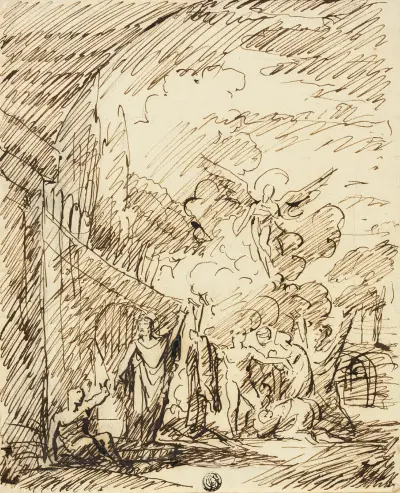 Figurer i landskap av Benjamin West