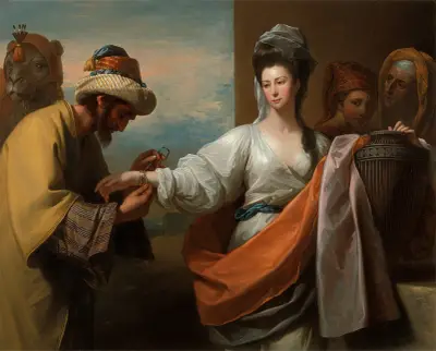 Isaac’s Servant Tying The Bracelet On Rebecca’s Arm av Benjamin West