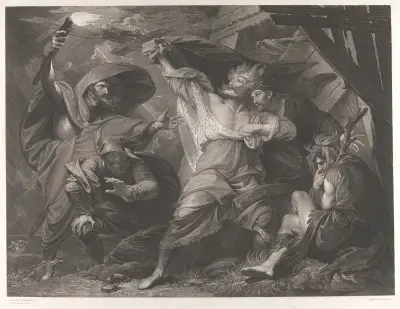 Kung Lear; akt III, scen IV av Benjamin West