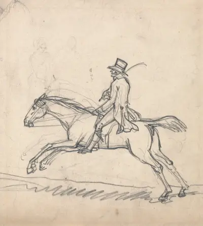 Rider Galloping to Left av Benjamin West
