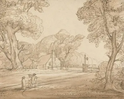 Vägscen i Windsor Forest av Benjamin West