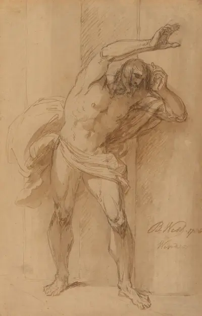 Studie för korsfästelsen av Benjamin West