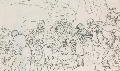 Studie för en riddares död av Benjamin West