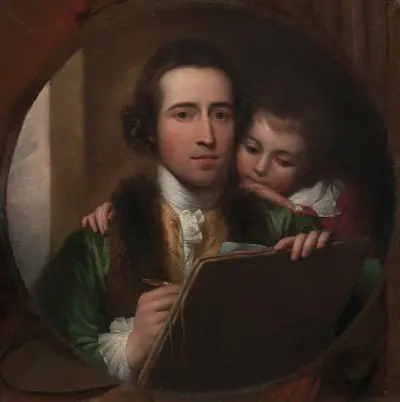 Konstnären och hans son Raphael av Benjamin West