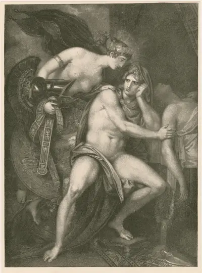 Thetis överlämnar rustningen till Akilles av Benjamin West
