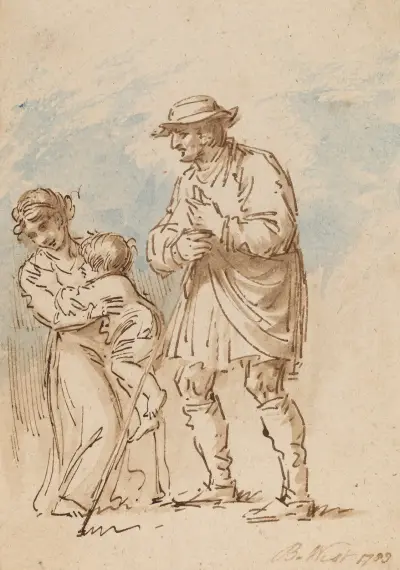 Vagabundenfamilie (recto) von Benjamin West