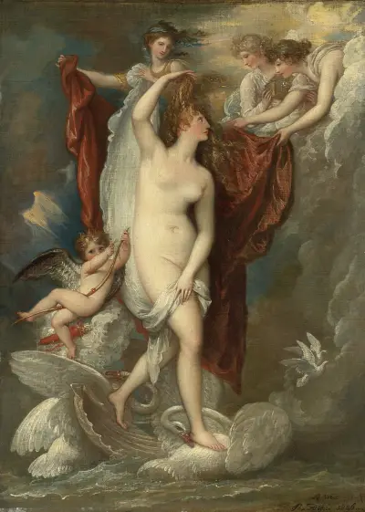 Venus vid sin födelse klädd av de tre gracerna av Benjamin West