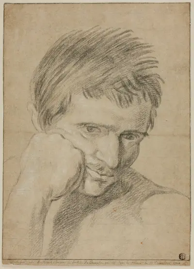 Bust of Young Man Resting Chin on Hand av Bernard Picart