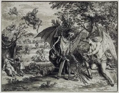 Cupid and Death av Bernard Picart