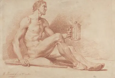 Male Nude with a Lamp (Diogenes) av Bernard Picart
