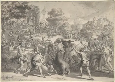 Mexican Sacrifice to the God of Hunting av Bernard Picart
