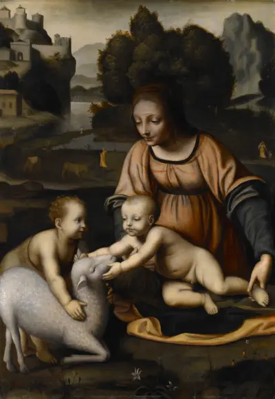 Madonna And Child With St. John The Baptist And The Lamb av Bernardino Luini