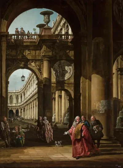 Self-portrait in the attire of the Venetian Procurator av Bernardo Bellotto