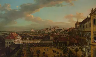 View of Warsaw from the Terrace of the Royal Castle av Bernardo Bellotto