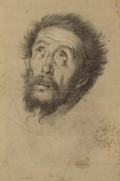 Head of Saint Francis av Bernardo Strozzi