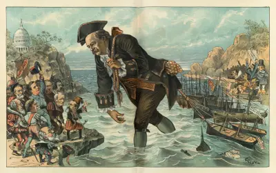 Gulliver-Cleveland takes possession of the enemy’s fleet and deprives them of their strength, Bernhard Gillam