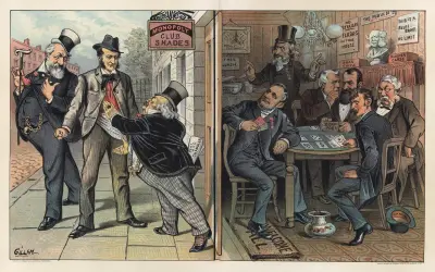 The magnetic bunco-steerer and his confederate av Bernhard Gillam