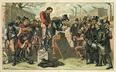 The slave-market of to-day, Bernhard Gillam
