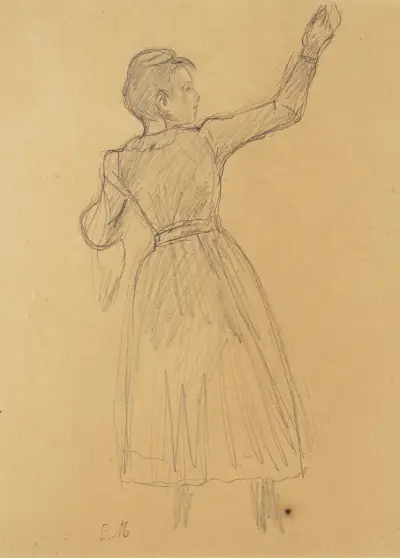 Étude pour ‘La cueillette des orange’ av Berthe Morisot
