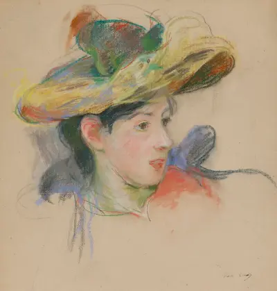 Jeanne Pontillon au chapeau av Berthe Morisot