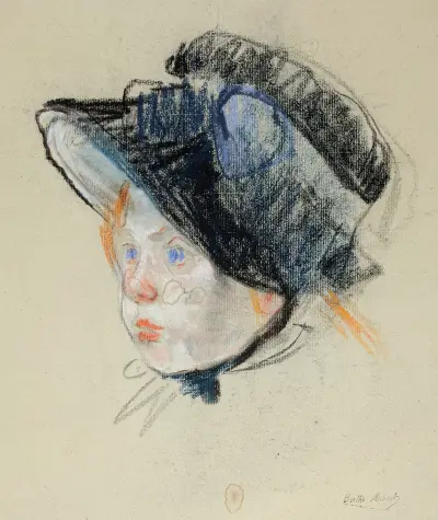 Jeannie en chapeau de velours av Berthe Morisot